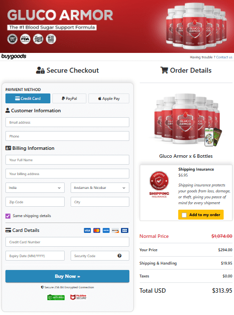 gluco-armor-6-bottle-price