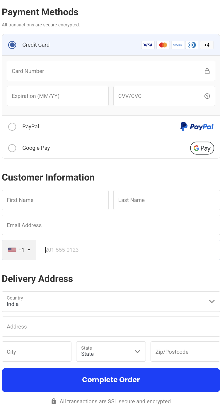 Flixy Checkout Page